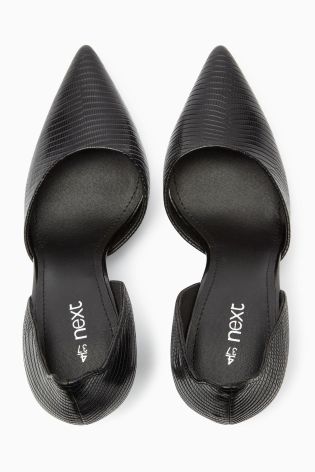 Black Two Part Court Shoes